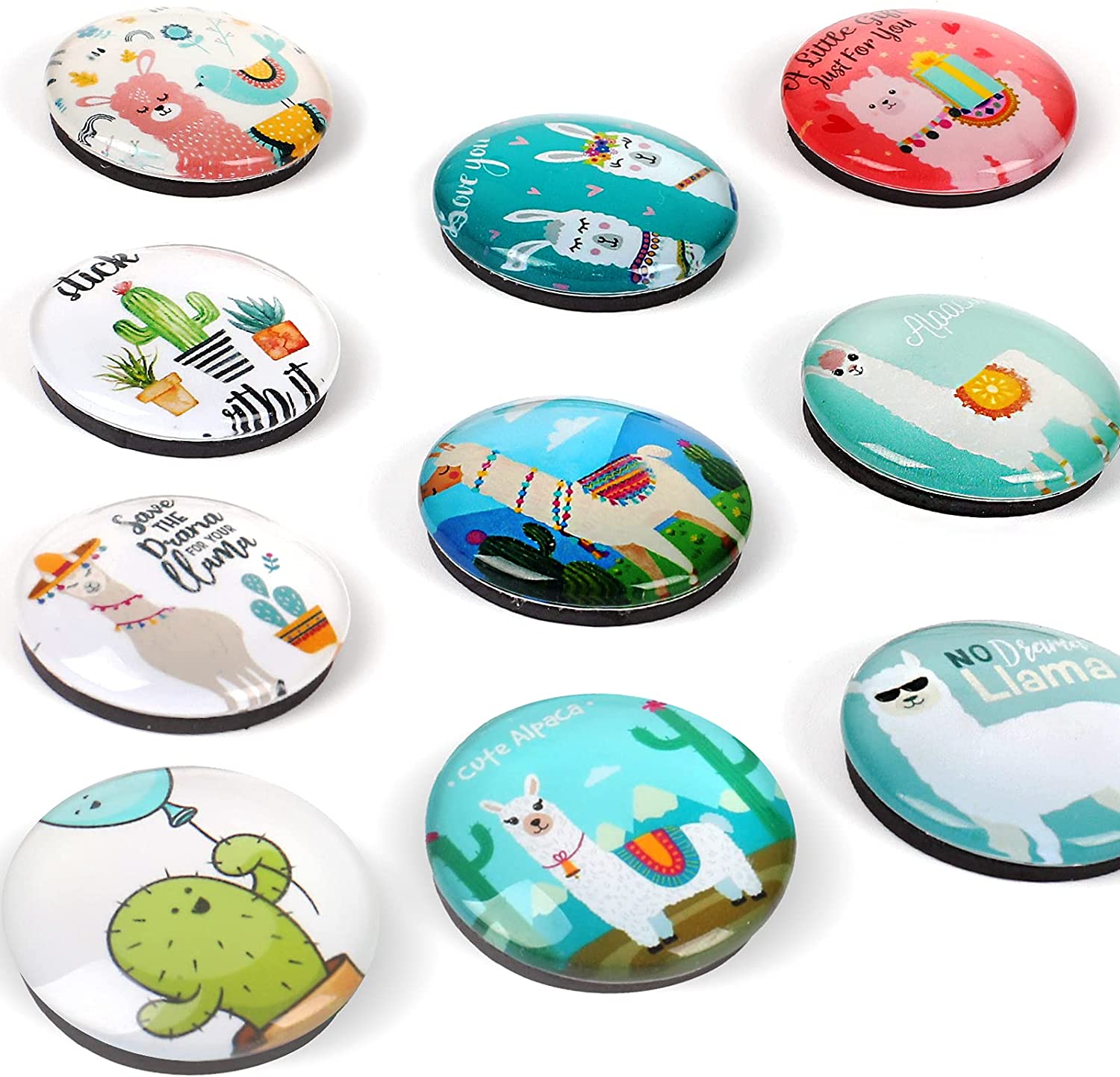 Fridge Magnets, 3D Crystal Glass Magnets Fridge, Pack of 10 Magnets Crafts, Round Decorative Magnets, 30 mm Colourful Glass Magnets, Magnets for Fridge, Magnetic Board, Whiteboard, Pin Board